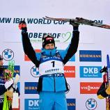 Tommaso Giacomel won the pursuit race in Oberhof. © APA/afp / TOBIAS SCHWARZ
