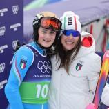 Anna Trocker (links) ist überglücklich, Nicol Delago freut sich mit. © FELICE CALABRO' / Felice Calabro'