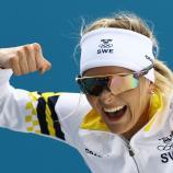 Frida Karlsson ließ ihre Muskeln spielen. © APA/afp / ANNE-CHRISTINE POUJOULAT