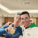 Siegmar Klotz mit Simone Deromedis.