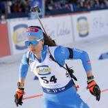 Lisa Vittozzi holte einen Podestplatz. © ANSA / TOMS KALNINS