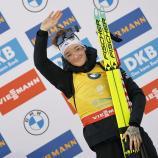 Lou Jeanmonnot ist das Biathlon-Sternchen dieses Winters. © ANSA / TOMS KALNINS