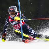 Mikaela Shiffrin zeigte in Durchgang ein, warum sie die beste Slalomläuferin ist. © ANSA / JEAN-CHRISTOPHE BOTT