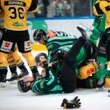 It was every man for himself: Pustertal and Ljubljana played out a wildly chaotic match. © Domen Jancic