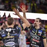 Der Bozner Aufspieler Simone Giannelli (rechts) ist der große Antreiber von Perugia. © Legavolley
