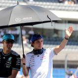 George Russell und Kimi Antonelli: Beide Mercedes-Piloten haben Titelchancen. © ANSA / MARIO GUZMAN