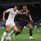 Im Zweikampf: Baris Odenthal (links) gegen Pietrangeli vom FC Südtirol. © Felice Calabro' / Felice Calabro'