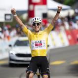 Tadej Pogacar hat seinen dritten Etappensieg bei der Tour de Romandie gefeiert. © ANSA / JEAN-CHRISTOPHE BOTT
