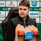 Bald öfters im Drususstadion? Matteo Lovisa, hier bei der Pressekonferenz nach dem Heimspiel der Weiß-Roten gegen Juve Stabia im Frühjahr.