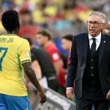Vinicius Jr. traf für Brasilien, konnte seinem Trainer Carlo Ancelotti aber keinen Sieg schenken. © APA/afp / MAURO PIMENTEL