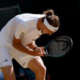 Jubelschrei von Alexander Zverev: Der Deutsche steht im Halbfinale von Wimbledon. © ANSA / NEIL HALL