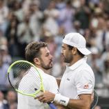 Matteo Berrettini (r.) zollte Stan Wawrinka bei dessen letzten Wimbledon-Auftritt viel Respekt. © ANSA / ALESSANDRO DELLA VALLE
