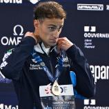 Alberto Razzetti hat bei der Schwimm-EM in Paris die Silbermedaille geholt. © APA/afp / JULIEN DE ROSA