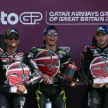 Das Aprillia-Podium in England. © APA/afp / GLYN KIRK