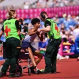 Mattia Furlani verletzte sich schwer. © APA/afp / BEN STANSALL