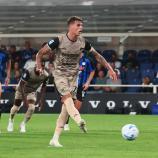 Daniel Maldini jubelt nach seinem Siegtor gegen Atalanta. Kurz darauf baute er einen Unfall. © ANSA / MICHELE MARAVIGLIA