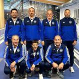 Hinten von links die Nalser Horst Steinhauser, Christian Mocanù, Martin Oberhofer, Szabolcs Tòt; vorne von links Kurt Plunger, Roland Lechner und Florian Egger.