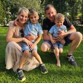 Bernd Zanon with his wife and their two sons.