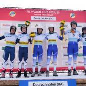 The podium of the two-seaters in Deutschnofen. © Jana Zischg