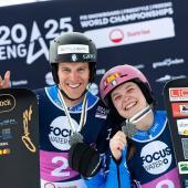 Gabriel Messner und Jasmin Coratti freuen sich über die Silbermedaille. © mihamatavz