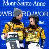 Die beiden Tages- und Gesamtsieger: Eliot Grondin und Lea Casta. © Miha Matavz Photography / Miha Matavz