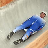 Dominik Fischnaller tests the lightning-fast Olympic track. © Photo Hermann Sobe / Hermann Sobe Medienservice HS
