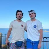 Big and little brother: The two ice hockey stars Michael (left) and Tommy Purdeller.
