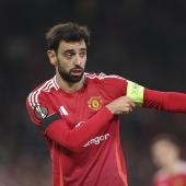 Bruno Fernandes and Man Utd face Athletic Bilbao. © ANSA / ADAM VAUGHAN