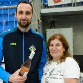 Armin Egger (left) showed a strong performance in the last game against Denmark with 656 pins.