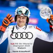 A remporté le petit globe de cristal en slalom la saison dernière : Henrik Kristoffersen © ANSA / JEAN-CHRISTOPHE BOTT