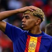 Barca-Star Lamine Yamal. © APA/afp / JOHN MACDOUGALL