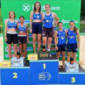 The women's podium.