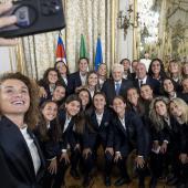 The Italian national team met with the President. © ANSA / US QUIRINALE / Paolo Giandotti