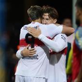 VfB Stuttgart is in the second round of the cup. © ANSA / HANNIBAL HANSCHKE