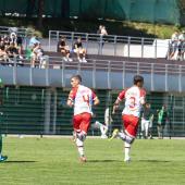 The match between WSG Tirol (in green) and FCS was a heated affair.
