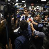 Simone Giannelli from Bolzano drew a crowd of journalists. © FIPAV / Enzo Pinelli