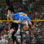 Italy's eccentric high jumper Gianmarco Tamberi, one of the stars of the World Athletics Championships in Tokyo. © APA/afp / ANDREAS SOLARO