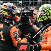 Oscar Piastri (left) and Lando Norris are engaged in a heated battle for the World Championship. © APA/afp / HECTOR RETAMAL