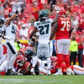 Philadelphie célèbre sa 17e victoire lors des 18 derniers matchs de la NFL. © APA / DAVID EULITT