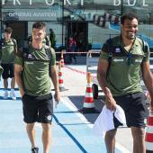 Simone Tronchin (l.) and Raphael Odogwu leave for Pescara on Tuesday.