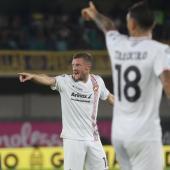 Star signing Jamie Vardy made his debut for Cremonese in Verona. © ANSA / FILIPPO VENEZIA