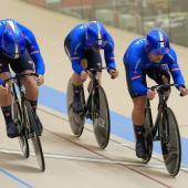 The Azzurri finished fifth, setting a new Italian record. © FCI/Sprint Cycling