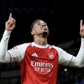 Gabriel scored in Arsenal's win against Atletico Madrid. © ANSA / NEIL HALL