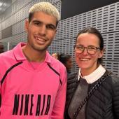 Carlos Alcaraz et Manuela, l'épouse de Peter Fill.