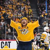 Filip Forsberg erlebte einen fantastischen Abend. © APA/afp / JONATHAN NACKSTRAND