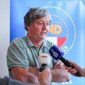 Klaus Schuster, sélectionneur de l'équipe de football du Tyrol du Sud. © Niccolo Dametto