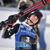 Mikaela Shiffrin won the World Cup in Levi. © APA/afp / RONI REKOMAA