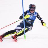Mikaela Shiffrin was in a class of her own in the first round. © APA/afp / RONI REKOMAA