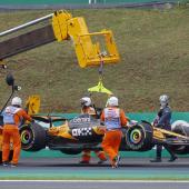 Oscar Piastri n'a pas terminé la course au volant de sa McLaren. © ANSA / Sebastião Moreira