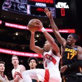 Scottie Barnes et les Raptors (en blanc) ont remporté une nouvelle victoire. © APA / KEVIN C. COX